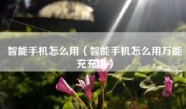 智能手机怎么用（智能手机怎么用万能充充电）